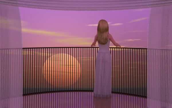 Pianist
Background in Artmatic Voyager 1.5, railing modeled in Home Design Studio 12, figure and clothing in Poser Pro 2010, assembled and rendered in modo 4, post-production in Photoshop.

